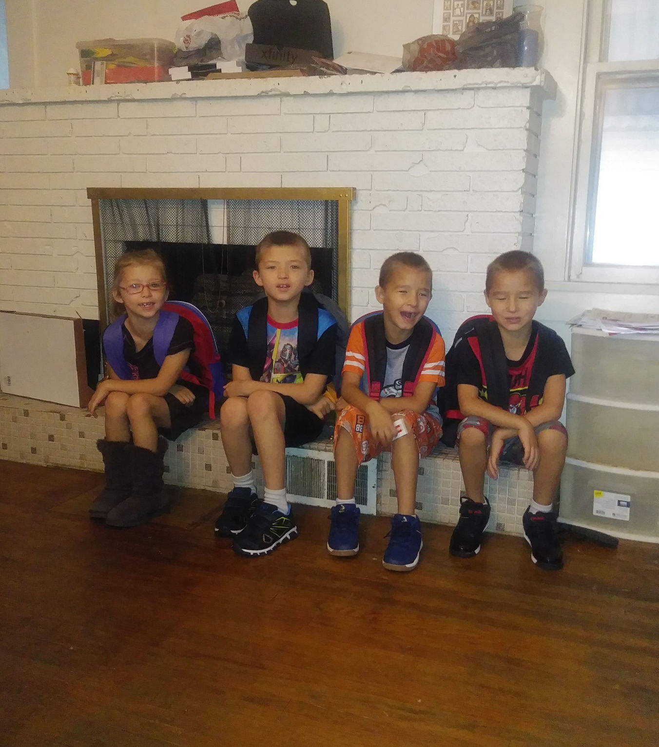 Jesse, Carmen, Aiden and Ethan's first day